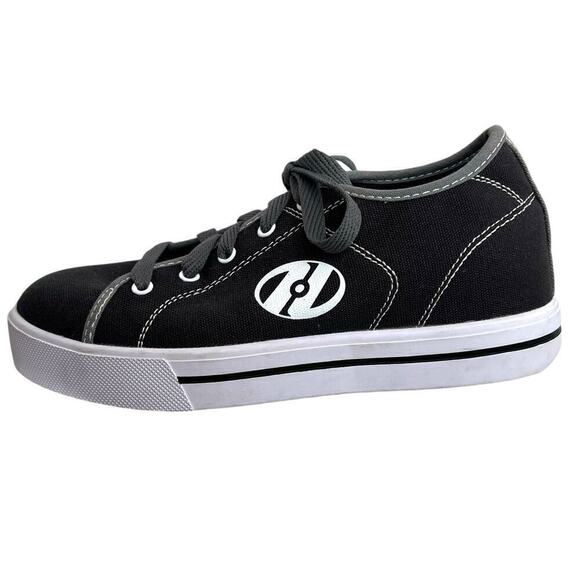HEELEYS Wheeled Sneakers in Black canvas Gray TZzasrim Unisex Size 5 Big Kid - Picture 1 of 9